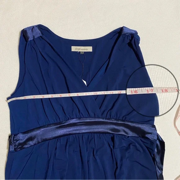 Angel Maternity Dark Navy Maternity Evening Maxi Dress Sleeveless  L - Picture 10 of 13